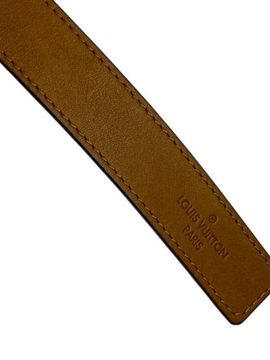 Louis Vuitton Mp021 Santure Belt Buckle Silver Leather Brown